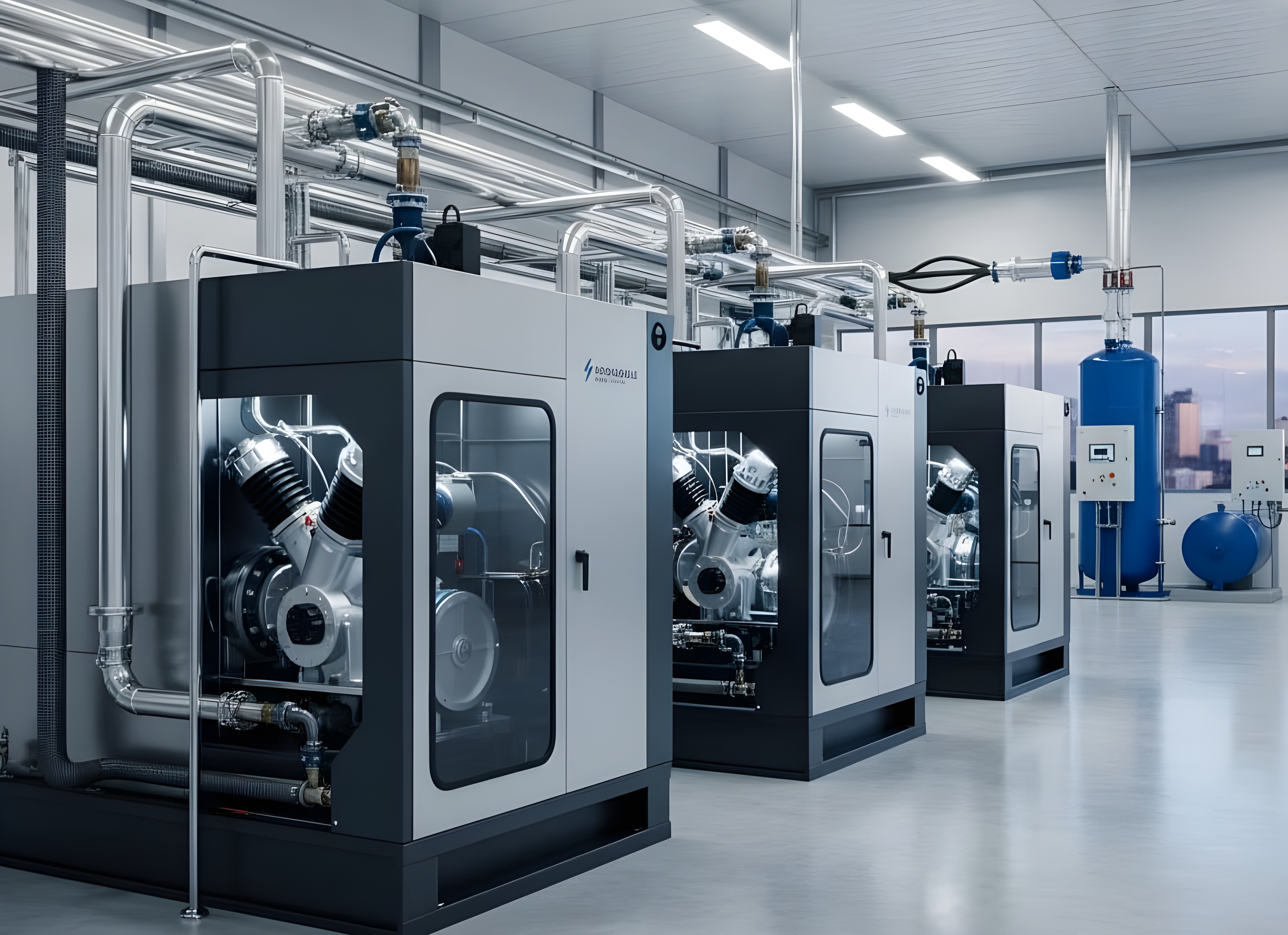 Compresseur industriel en fonctionnement dans l'atelier ProÉnergie à Radès